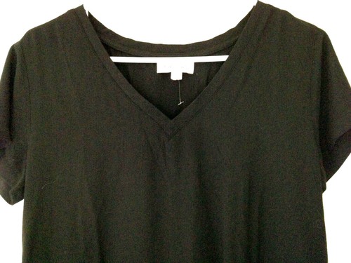 NEU! Cloth & Stone Designer weiches luftiges Strickoberteil schwarz Kurzarm V-Ausschnitt XS - Bild 4 von 5