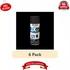 Rust-oleum American Accents 2x Ultra Cover Matte Black Spray Paint 6 Pack