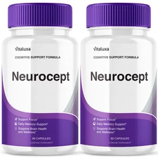 (2 Pack) Neurocept Nootropic Neuro Cept for Brain, Memory, Focus (120 Capsules)