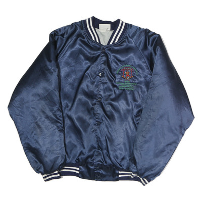 HARTWELL SPORTS Herren Navyblau Baseball Association Button Jacke L Nylon Satin