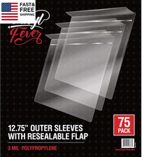 Resealable Record Outer Sleeves, Crystal Clear Premium Vinyl Record Sleeves  12