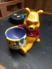 Vintage Disney Pooh figurine, ceramic Winnie The Pooh Hunny egg cup, holder