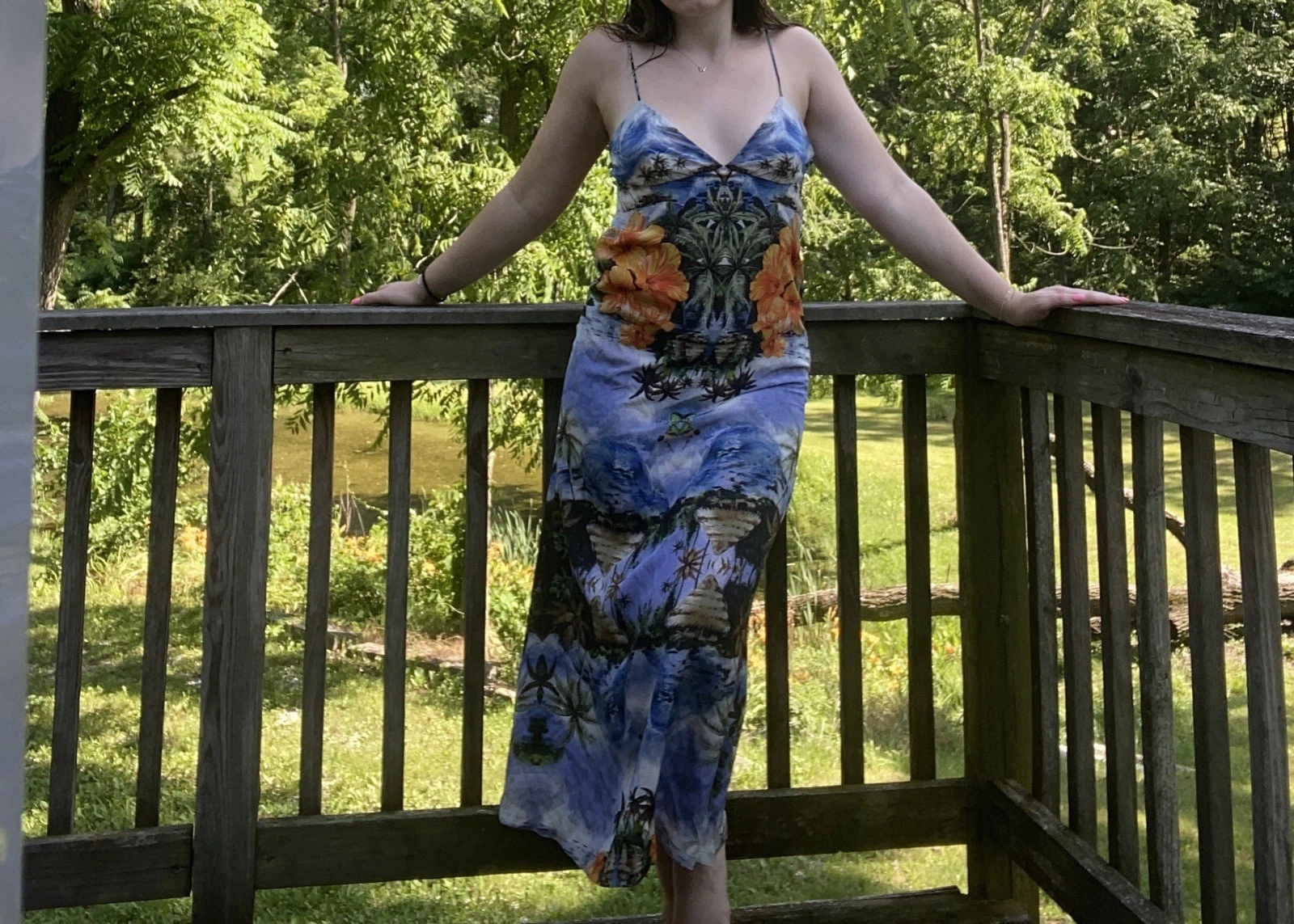 Stella McCartney — Stella McCartney Made In Italy Silk Hawaiian Print Midi Vacation Dress Size 40