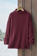 Coldwater Creek Bouclé Funnel-Neck Sweater 03 Colors, All Size