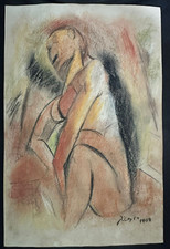 pablo picasso painting on old paper signed stamped vintage