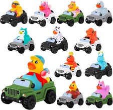 24 Pcs Rubber Ducks Ducks for Jeeps, 3.5 Inch Rubber Cars for Ducking Suitable f
