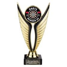 Darts Runner Up Award 195mm Gold/Black Eagle Trophy Engraved Free