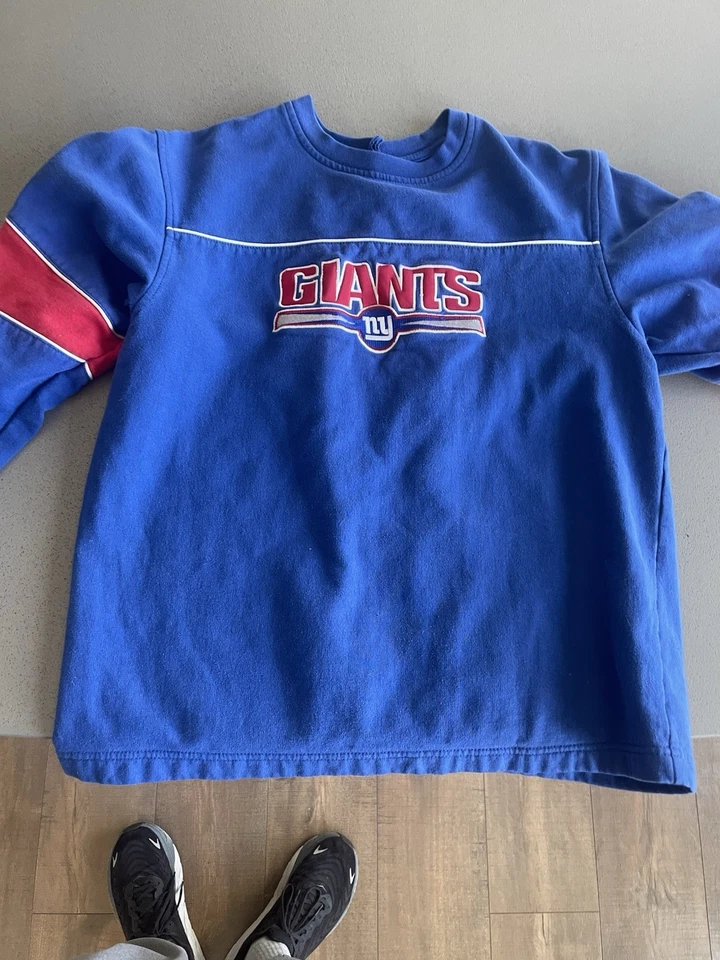Sudadera para niños New York Giants azul rojo logotipo bordado manga larga talla 8-10 Foto 3 de 4