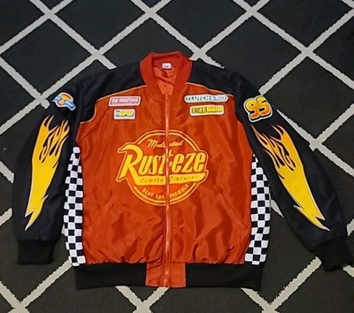 Disney Pixar Cars Rust-eze Racing Jacket Mens XL Lightning McQueen Zip Spirit