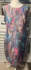 Tommy Hilfiger Multicolor Women  s Paisley Scuba Sleeveless Sheath Dress NWT 14