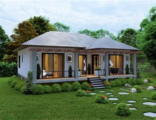 Custom cottage modern house plan 2 Bedroom 2 Bathroom with  FREE CAD