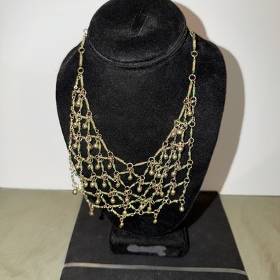 Handcrafted Egyptian Necklace, Brass With Green Accents (K1) 