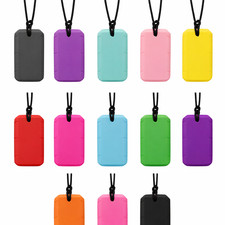 Collana da masticare targhetta cane - gioielli sensoriali per autismo, ADHD, dentizione e morso