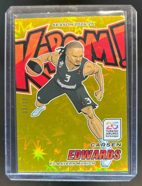 2024 Crown Royale EuroLeague Carsen Edwards Kaboom SSP Gold #3/10