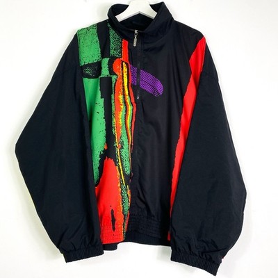 Vintage Erima Trainingsjacke Windbreaker Gr.XL Herren Bunt 90er 90s y2k Retro