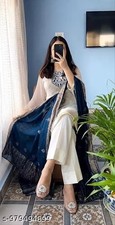 3 PCS Embroidered White Kurta Pant Dupatta Set For Women Pure Cotton Gift