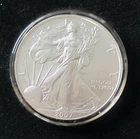 2007 Uncirculated Silver American Eagle w/COA ~ .999 Pure Silver