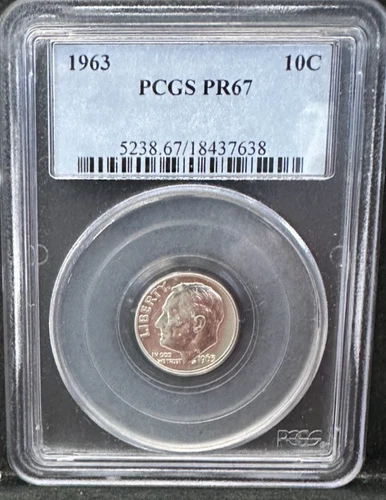 1963 Proof Roosevelt SILVER Dime PCGS PF67