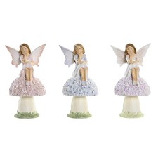 Figura Decorativa DKD Home Decor Azul Rosa Lila Hada 9,5 x 8 x 17 cm [3 Pieza