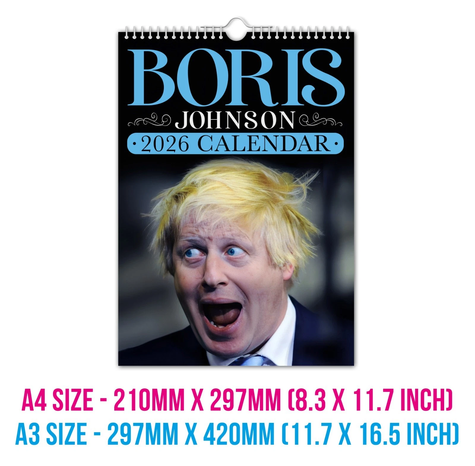 Boris Johnson – 2026 Wall Calendar - Funny - Quirky - Christmas - Birthday