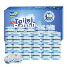 100pc Bulk Toilet Wand Refills - Disposable Toilet Brush Replacement Heads, V...