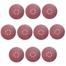 Utoolmart 10Pcs 9 Inch 8 Hole Hook and Loop Sanding Disc 180 Grit, Flocking A...