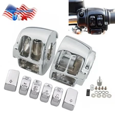 Chrome Handlebar Control Switch Housing Cover Kits For Harley Softail Heritage