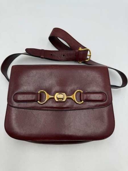 CELINE Leather Shoulder Bag Women Pre-owned Designer Handbag Used