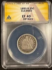 1891-S Seated Liberty Quarter 25C ANACS EF40 DETAILS NICE BETTER GRADE COIN!!