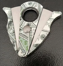 Dollar stainless steel double-edge cigar cutter gift box set Punch Scissors gift