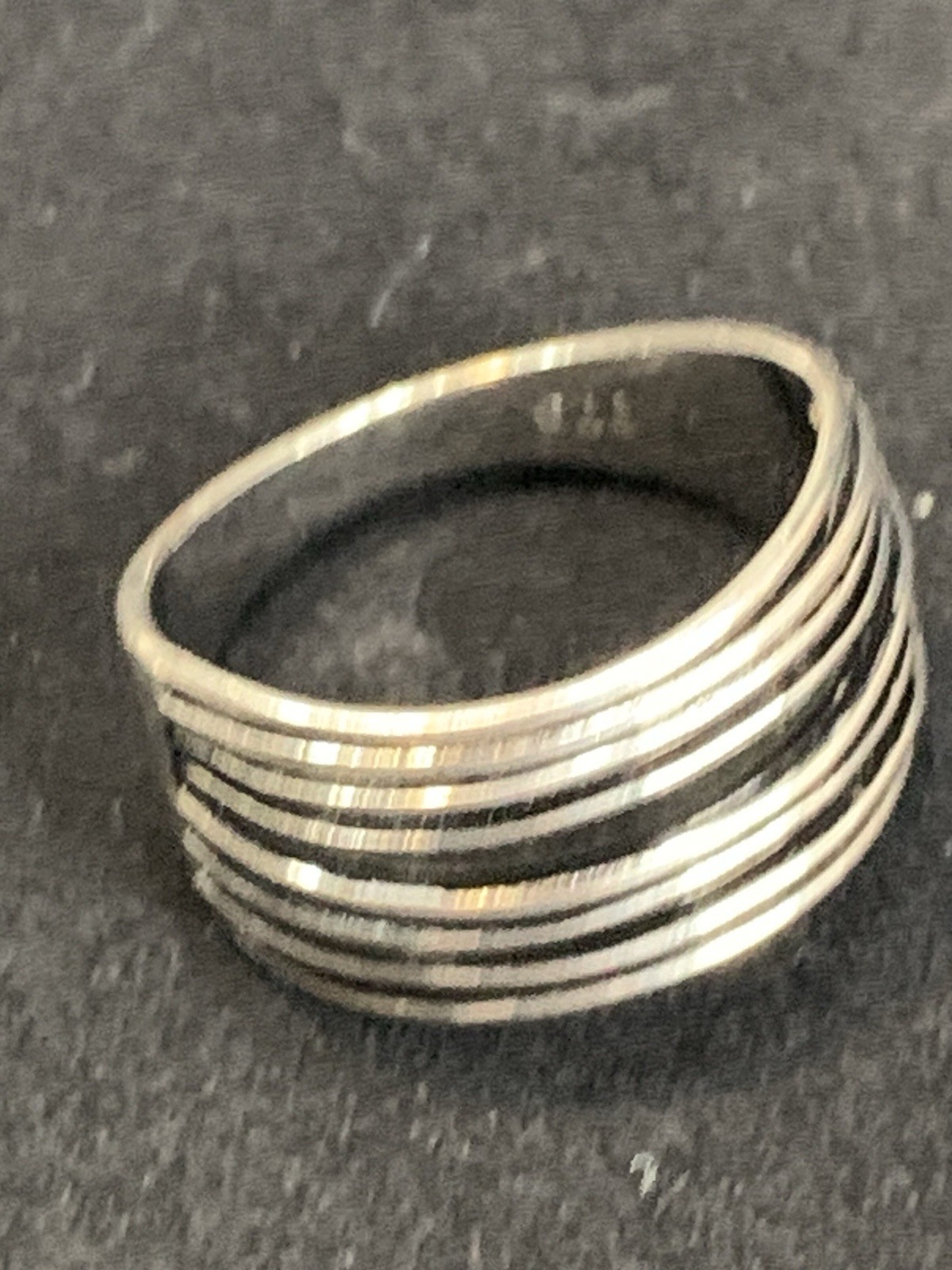 925 Solid Sterling Silver Ring Ribbed Ridged Band… - image 2