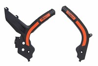Racetech Bi-Material Rahmenschutz Schwarz/Orange FüR Ktm 250 Sx 2019-22