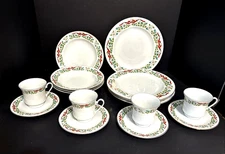 Domestications 12 Days Of Christmas Service For 4 Dinner-Salad-Cups-Saucers 16pc