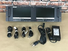 Marshall V-R72DP-2C Dual 7" LCD Rack Mount Monitor + Power Supply Tested