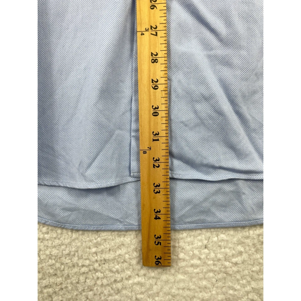 Camisa de vestir azul David Donahue para hombre 16,5 34/35 ajuste manga larga abotonada Foto 3 de 4