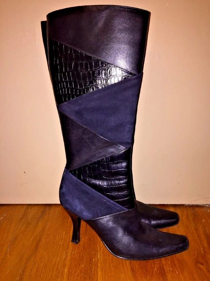 Style & Co Piel de Serpiente Cuero Cocodrilo Caimán Tacones Altos Botas Mujer Zapatos Talla 6.5 Foto 2 de 4