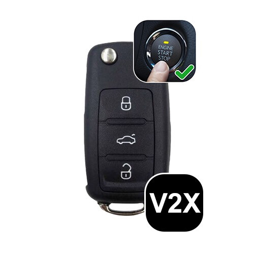 Schutzhülle für VW Golf Touran Passat Skoda Keyless-Go Smartkey Schlüssel braun - Bild 2 von 2