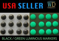 Watch Parts Dial Hour 12 Markers LUMINOUS 2.10mm Numerals Dots Black/Green round