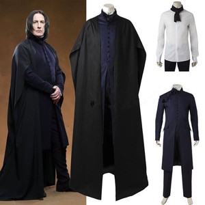Hot! Deathly Severus Snape Outfit Cosplay Costume Custom 
