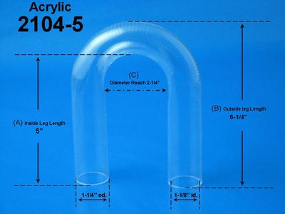 Aqua-Link ADP 1-1/4'' U-Tube Siphon (Acrylic) for Aquarium Overflow Box 