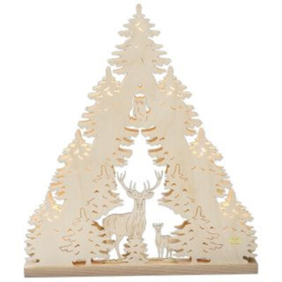 3D Lichterspitze Rehe Saico Maße: 38x43x5 cm (BxHxT) Beleuchtung: 7-flammig