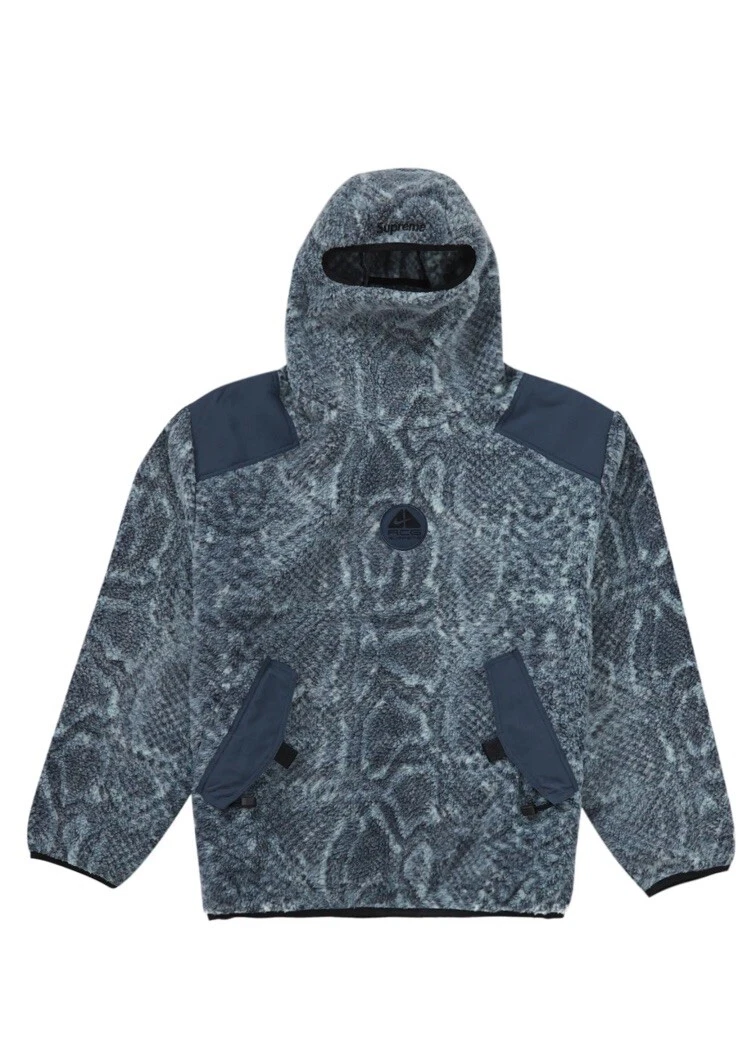 Pull polaire Nike Supreme ACG neuf comme neuf peau de serpent taille XL FW22 bleu