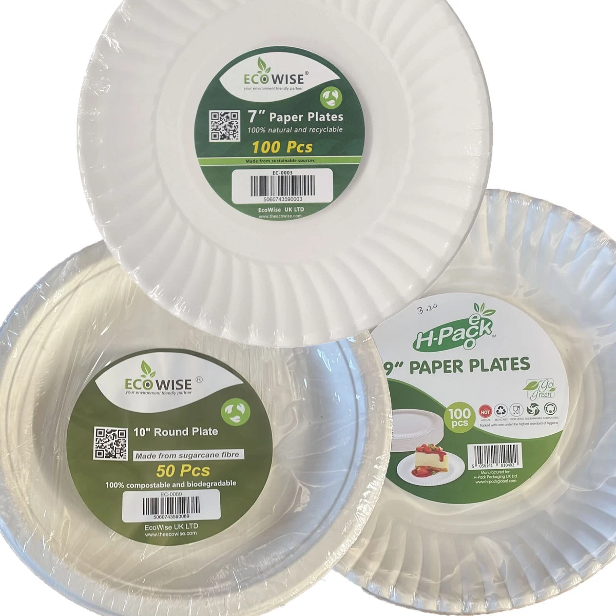 Super Rigid Strong Disposable Party Paper Plates & Bowls Biodegradable 9 10  12