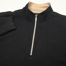 Straight Down Sweater Mens Extra Large Black 1/4 Zip Gathered Waist