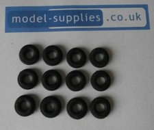 Dinky Black Reproduction Rubber Tyres 14mm O/D fits Holden, Saab & others -12PK