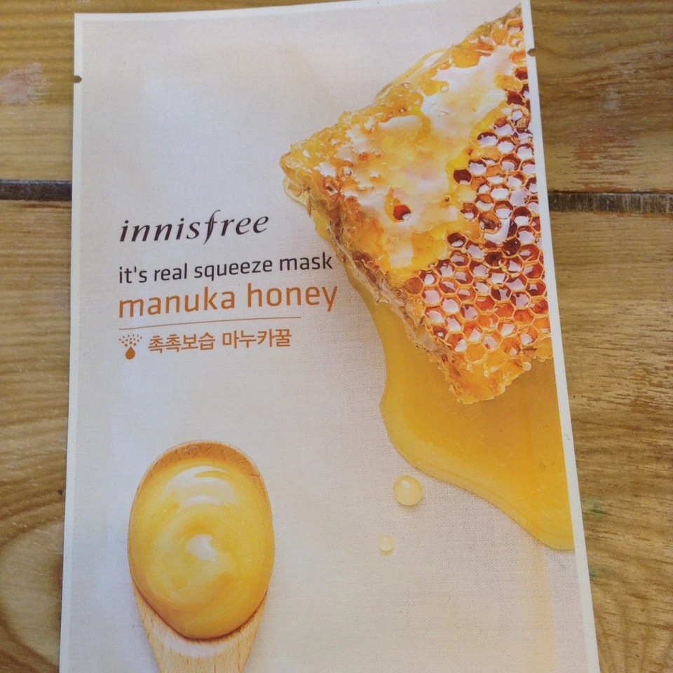 Innisfree Its A Real Squeeze Face Mask Lot Of 3 Honey Aloe & Strawberry NEW - Image 3 of 4