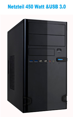 PC Tower Gehäuse LC 727-22 Micro ATX mit USB 3.0 & Netzteil 450Watt - NEU  TOPP