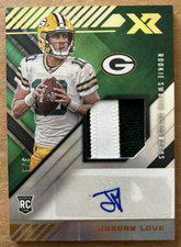 2020 Jordan Love Panini  XR Rookie Swatch Green #3/5 RC Auto