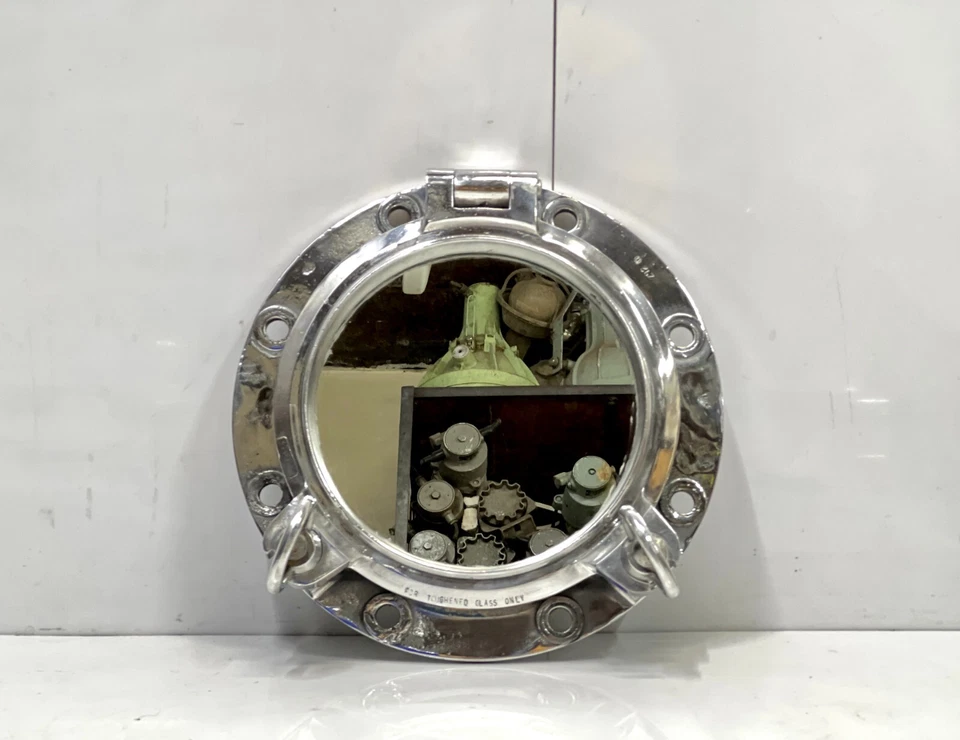 复古铝制圆形舷窗镜 – 航海工业艺术装饰风格 — 第 4/4 张图片