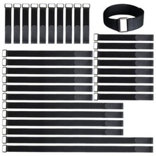 30 Pack Hook and Loop Fastening Cable Strap with Buckle, 8" 12" 18" 24" 30"